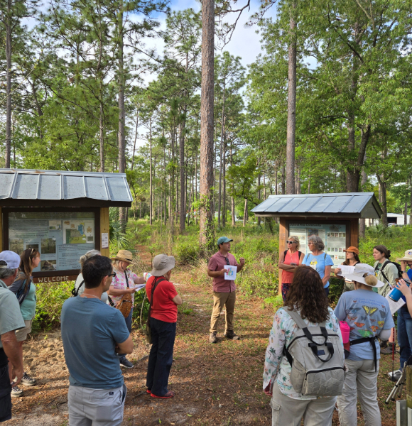 A man speaking to a group of people